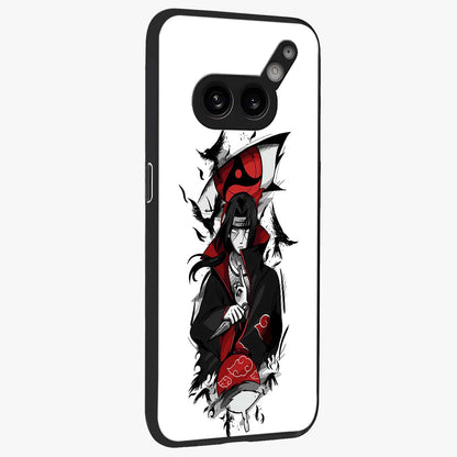 Itachi Limited Edition Naruto Anime Glass Case upright view showcasing intense anime artwork with powerful character theme.