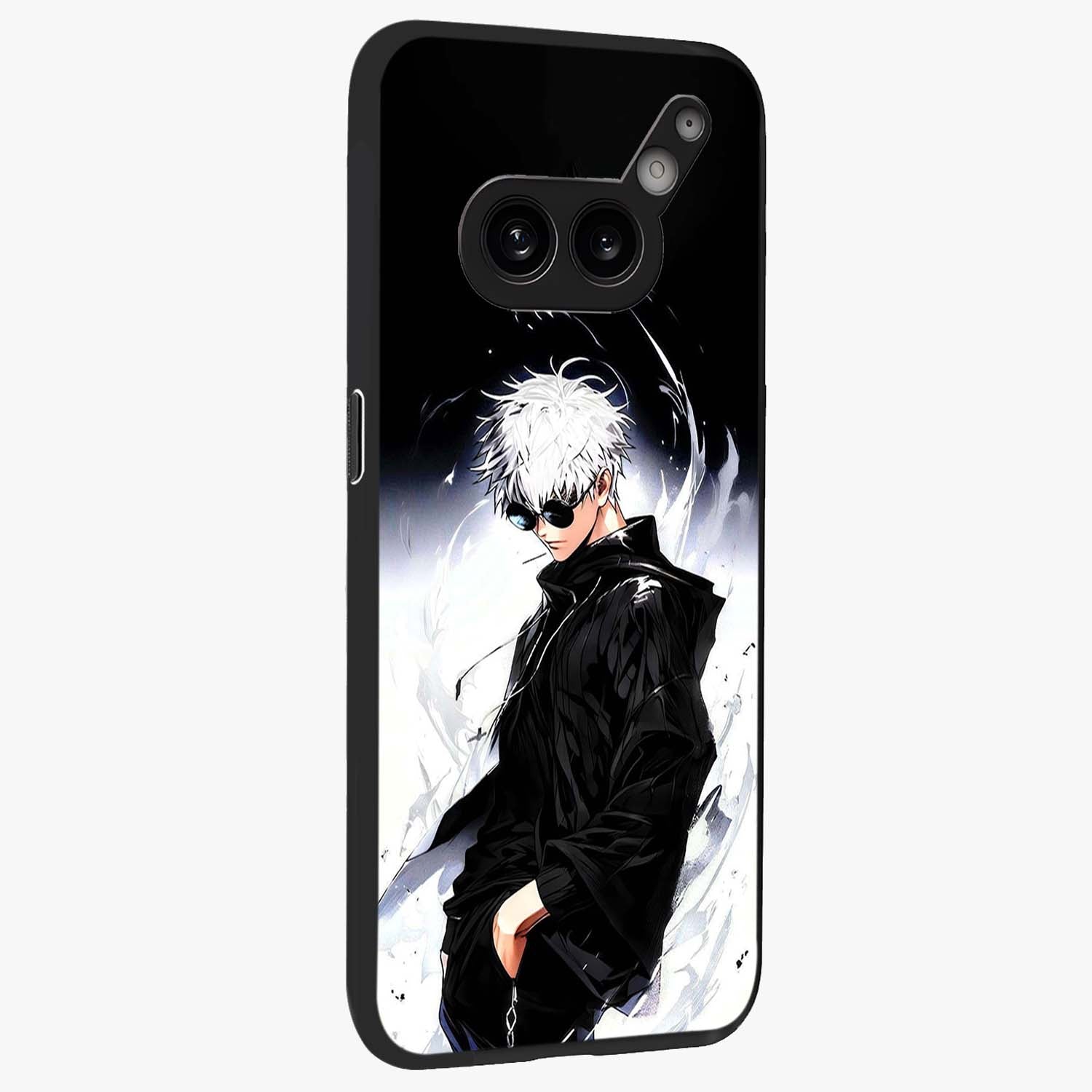 Limitless Shadow King Glass Case upright view showcasing bold shadow warrior artwork with epic fantasy theme.