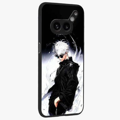 Limitless Shadow King Glass Case upright view showcasing bold shadow warrior artwork with epic fantasy theme.