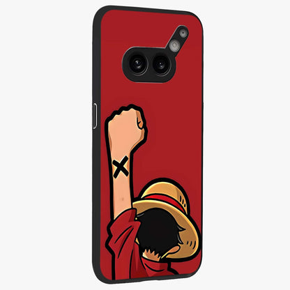 Luffy X Spirit Glass Case upright view showcasing striking anime artwork with adventurous character theme.