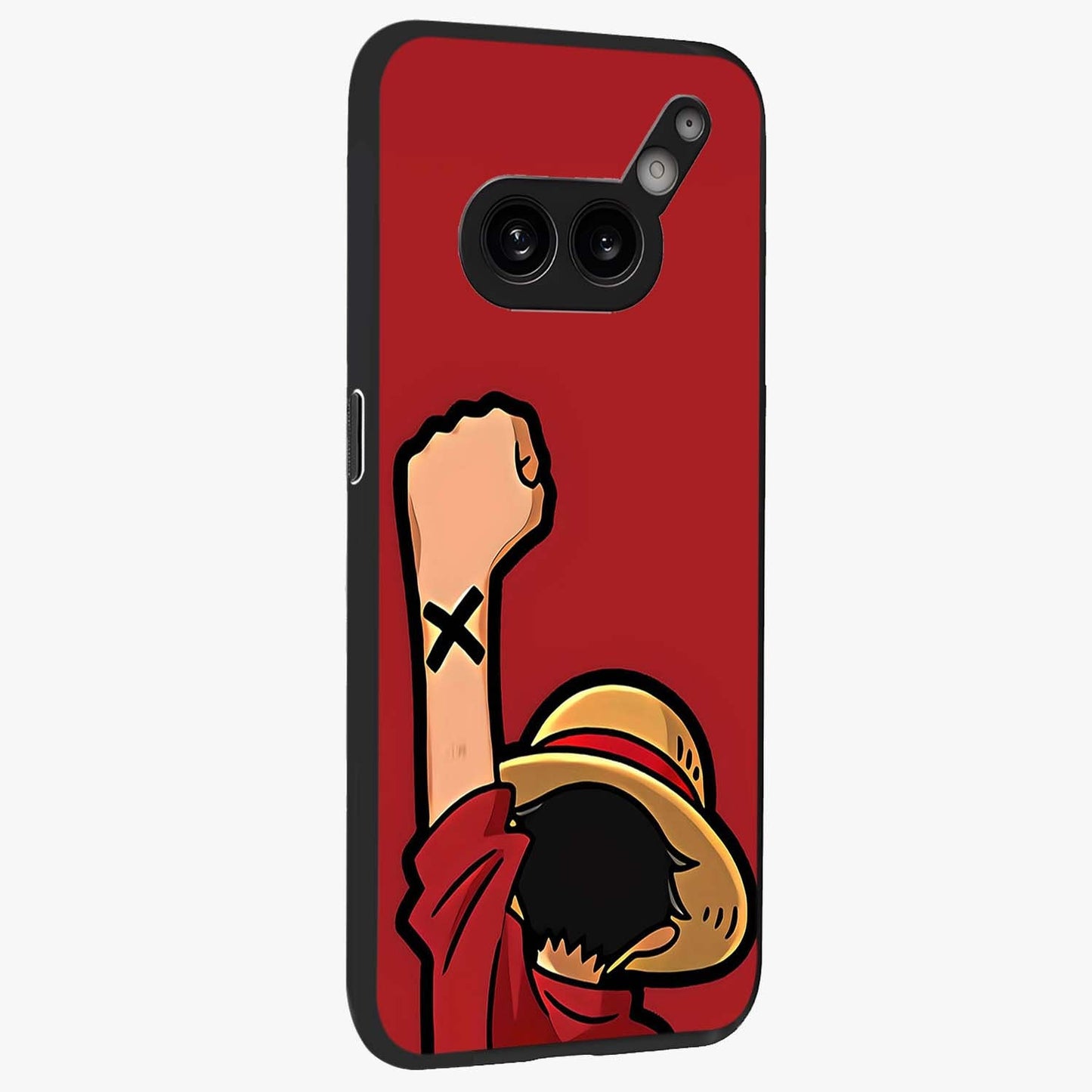 Luffy X Spirit Glass Case upright view showcasing striking anime artwork with adventurous character theme.