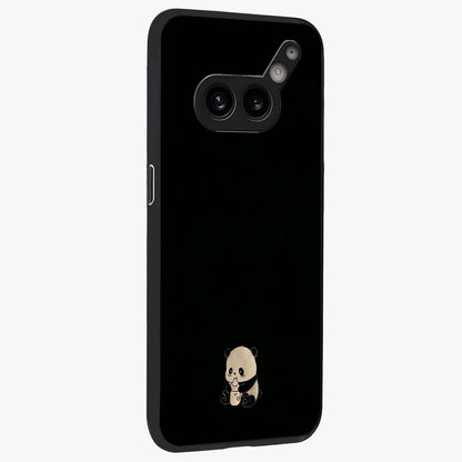Midnight Panda Love Glass Case upright view showcasing charming panda artwork with playful romantic theme.