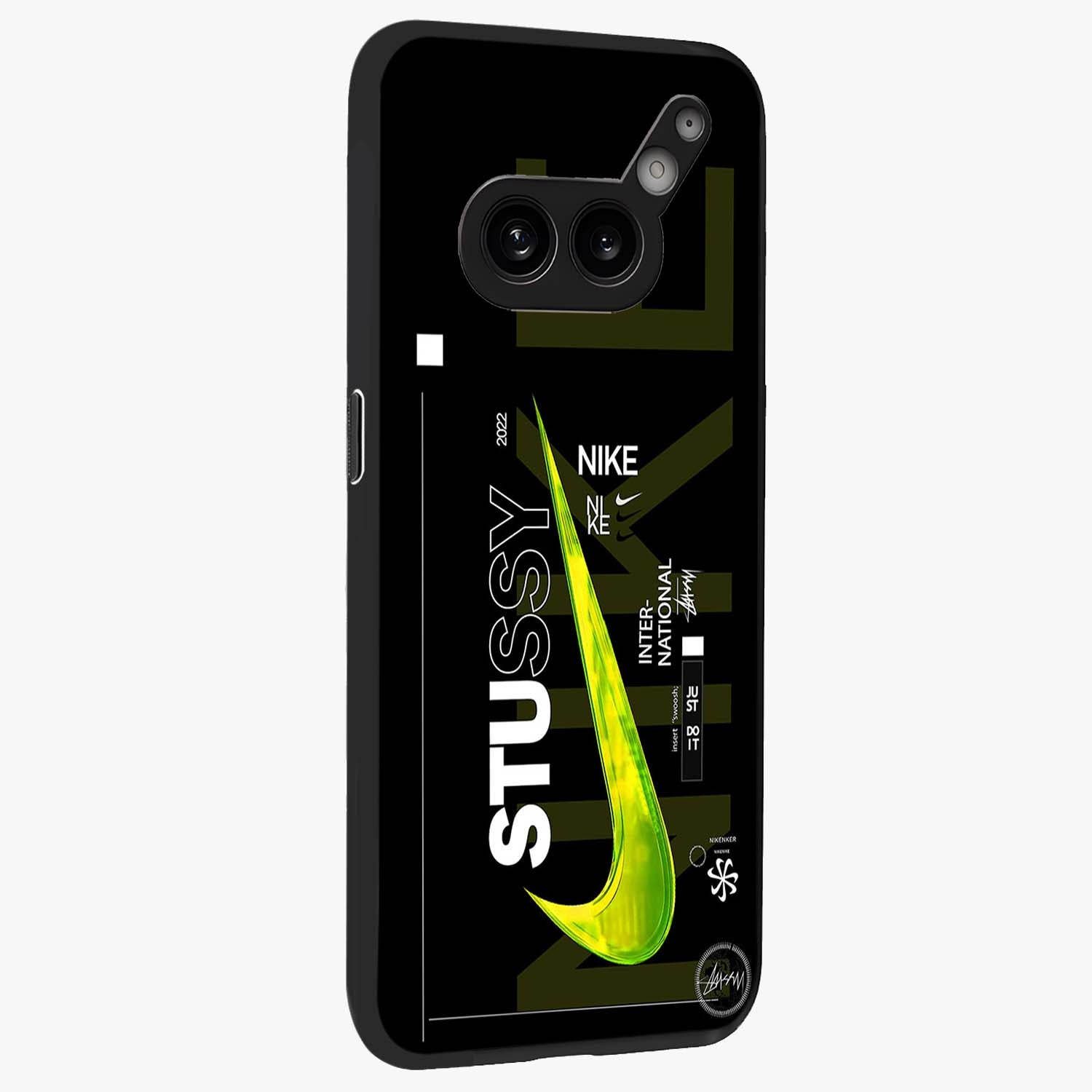 Neon Street Edition Glass Case upright view showcasing colorful neon artwork with modern street culture theme.