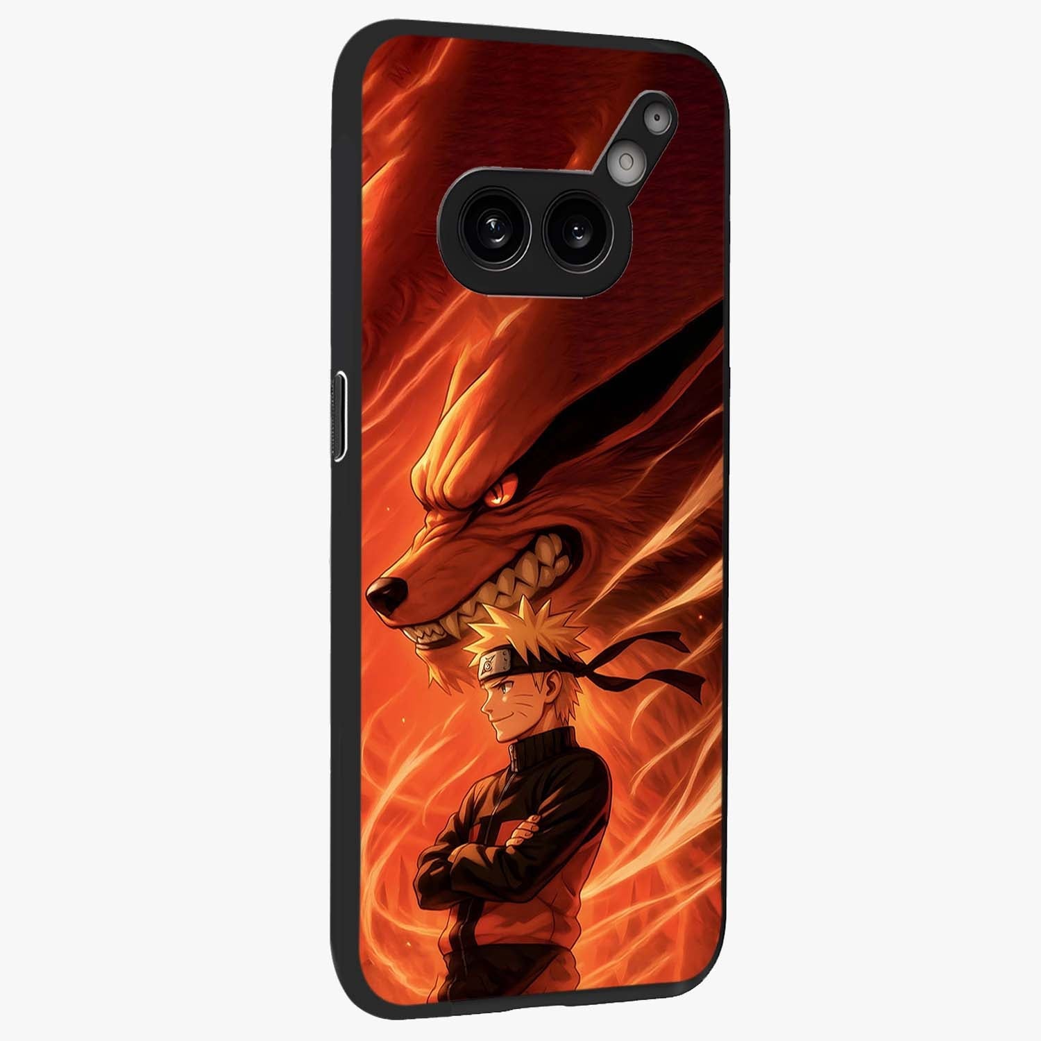 Nine Tails Legacy Glass Case upright view showcasing dramatic nine-tails artwork with intense anime themed design.