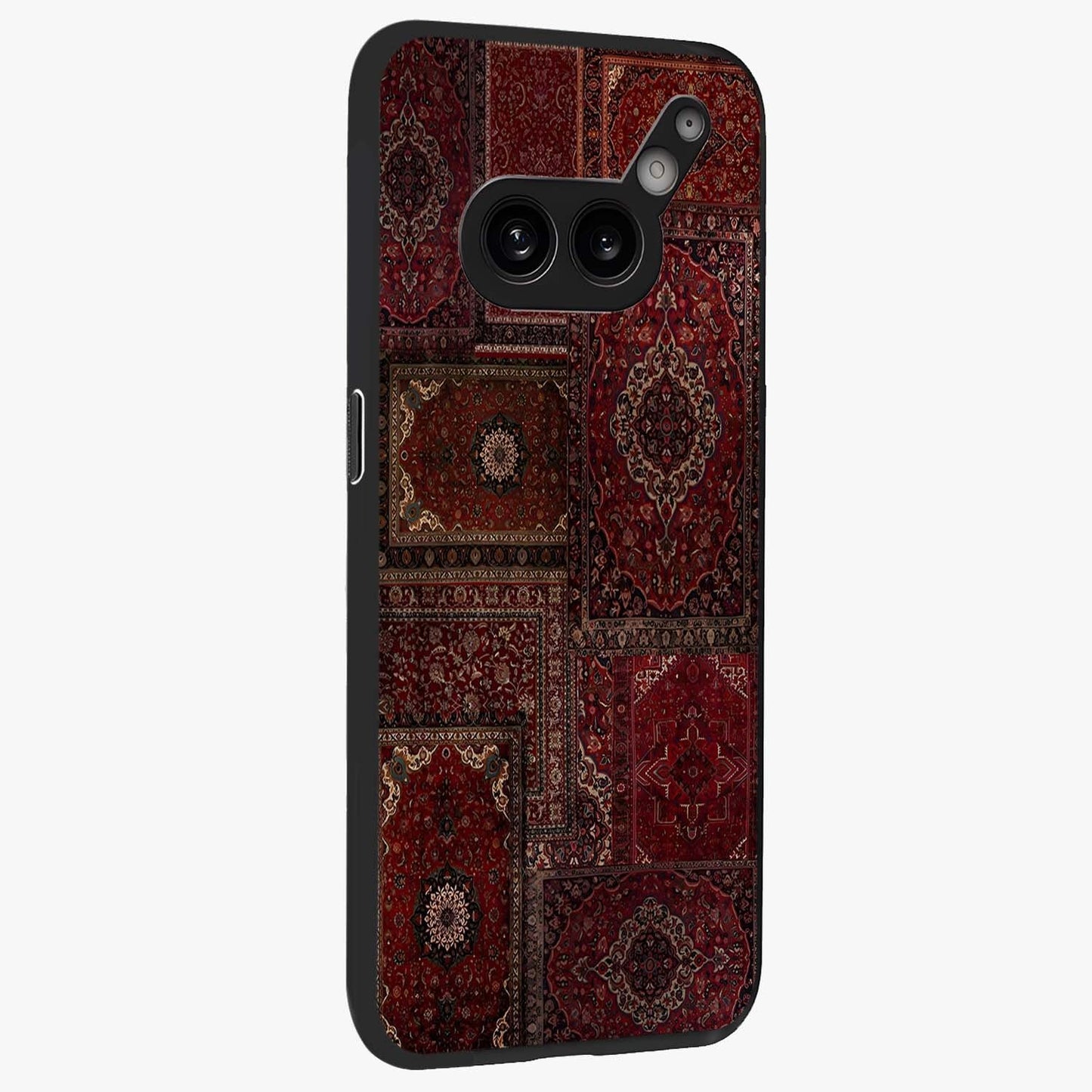 Persian Velvet Tale Glass Case upright view showcasing elegant Persian artwork with classic heritage theme.
