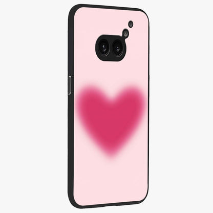 Pink Aura Heart Glass Case upright view showcasing romantic heart artwork with soft pastel theme.