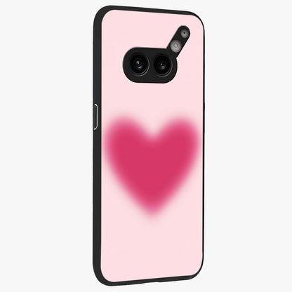 Pink Aura Heart Glass Case upright view showcasing romantic heart artwork with soft pastel theme.