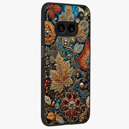 Royal Jewel Garden Glass Case upright view showcasing rich floral artwork with luxurious garden theme.