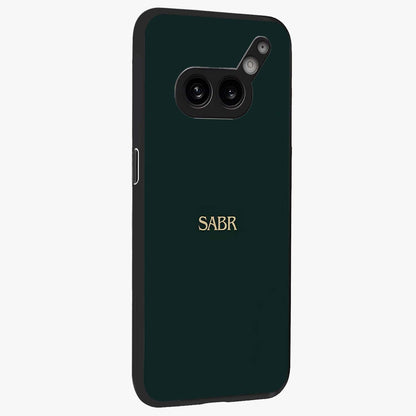 Sabr Minimal Patience Glass Case upright view showcasing calm minimalist artwork with motivational patience theme.