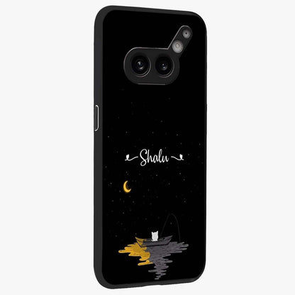 Silent Night Row Glass Case upright view showcasing tranquil night artwork with serene landscape theme.