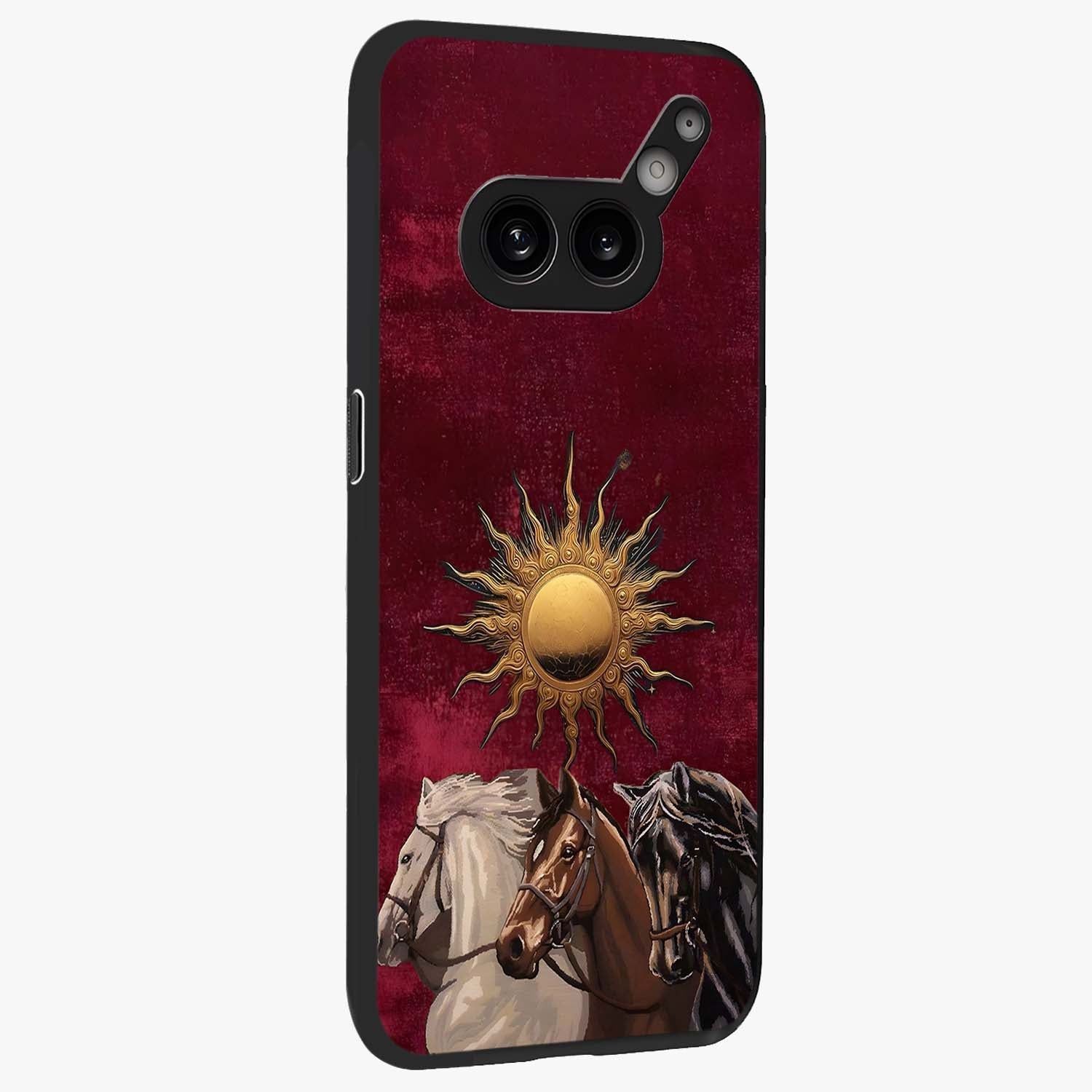 Solar Riders Glass Case upright view showcasing energetic rider artwork with bold adventure theme.