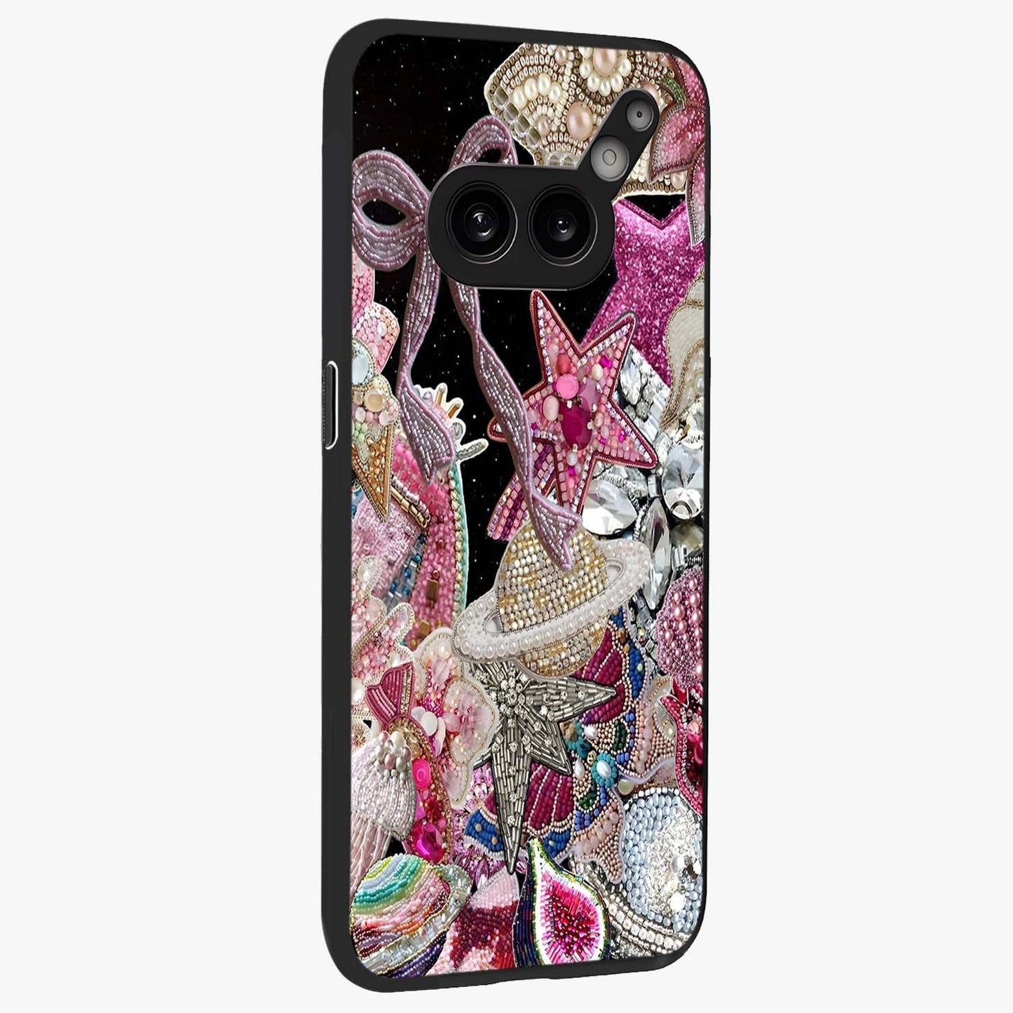Starlit Jewel Dream Glass Case upright view showcasing radiant star inspired artwork with magical night theme.