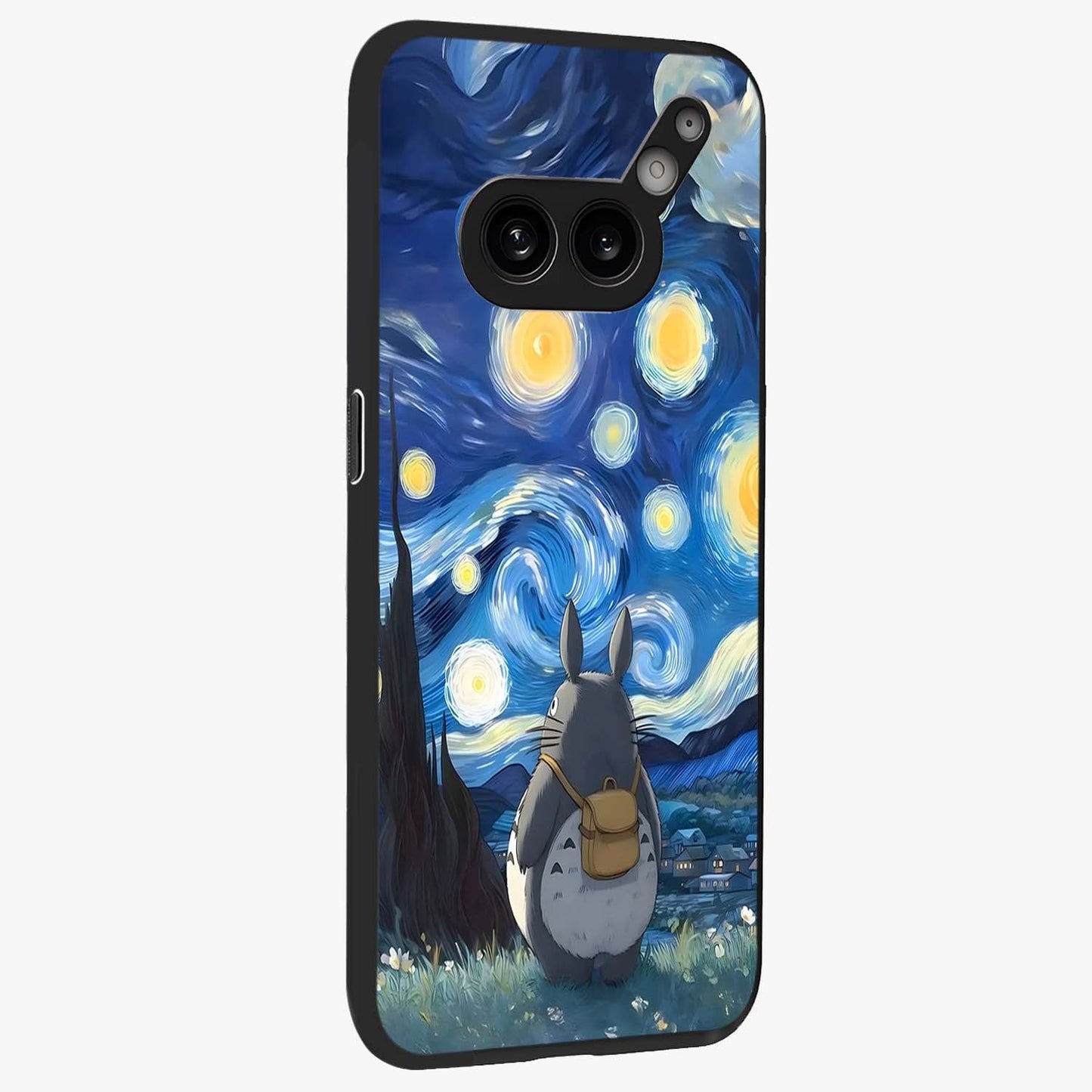 Totoro In Van Gogh Art Glass Case upright view showcasing creative character artwork with painterly artistic theme.