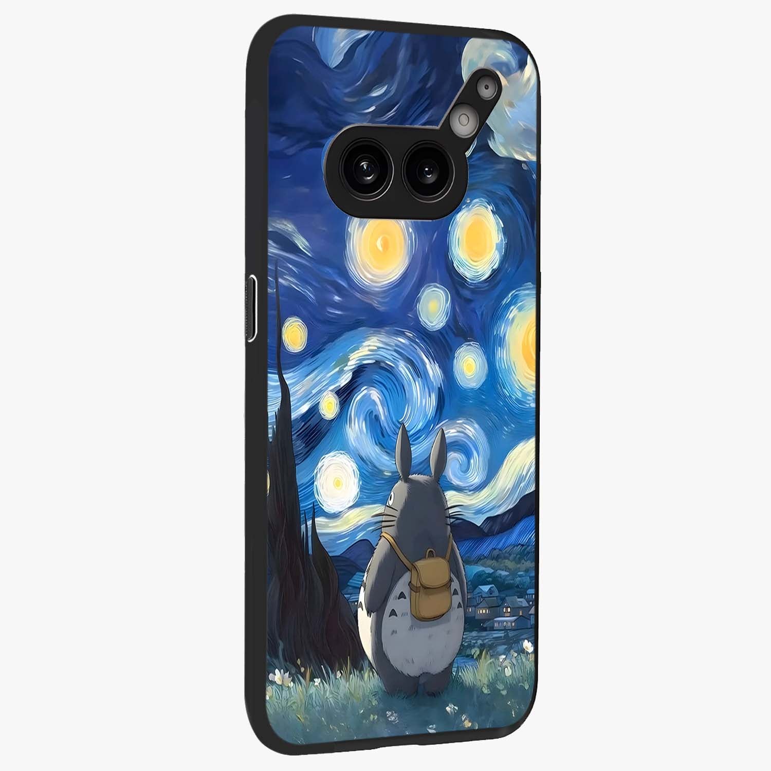 Totoro In Van Gogh Art Glass Case upright view showcasing creative character artwork with painterly artistic theme.
