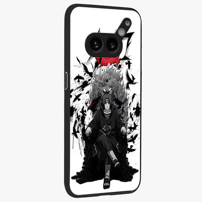 Uchiha Shadow Throne Glass Case upright view showcasing magical underwater galaxy artwork with vibrant cosmic theme.
