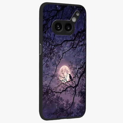 Whispering Moon Silence Glass Case upright view showcasing peaceful moon artwork with tranquil celestial theme.
