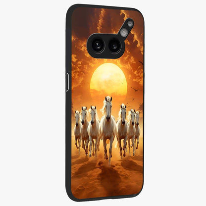 Wild Sunset Majesty Glass Case upright view showcasing dramatic sunset artwork with bold nature theme.