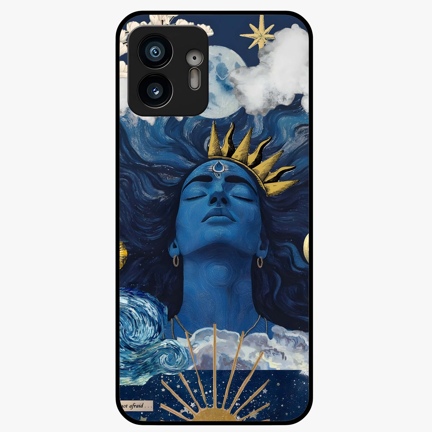 Aesthetic Lord Shiva Glass Case showing flat back view with divine Shiva artwork and glossy glass finish.