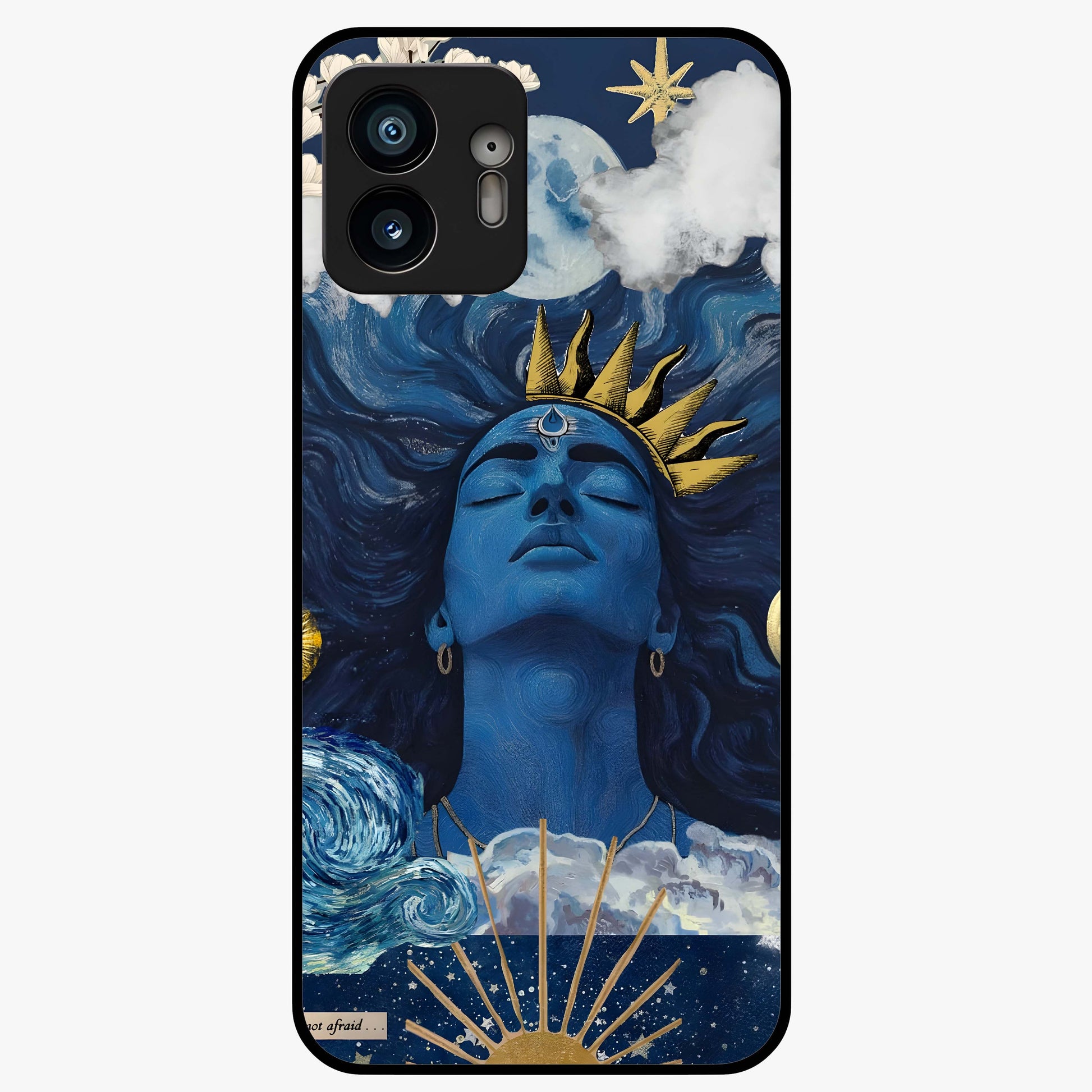Aesthetic Lord Shiva Glass Case showing flat back view with divine Shiva artwork and glossy glass finish.