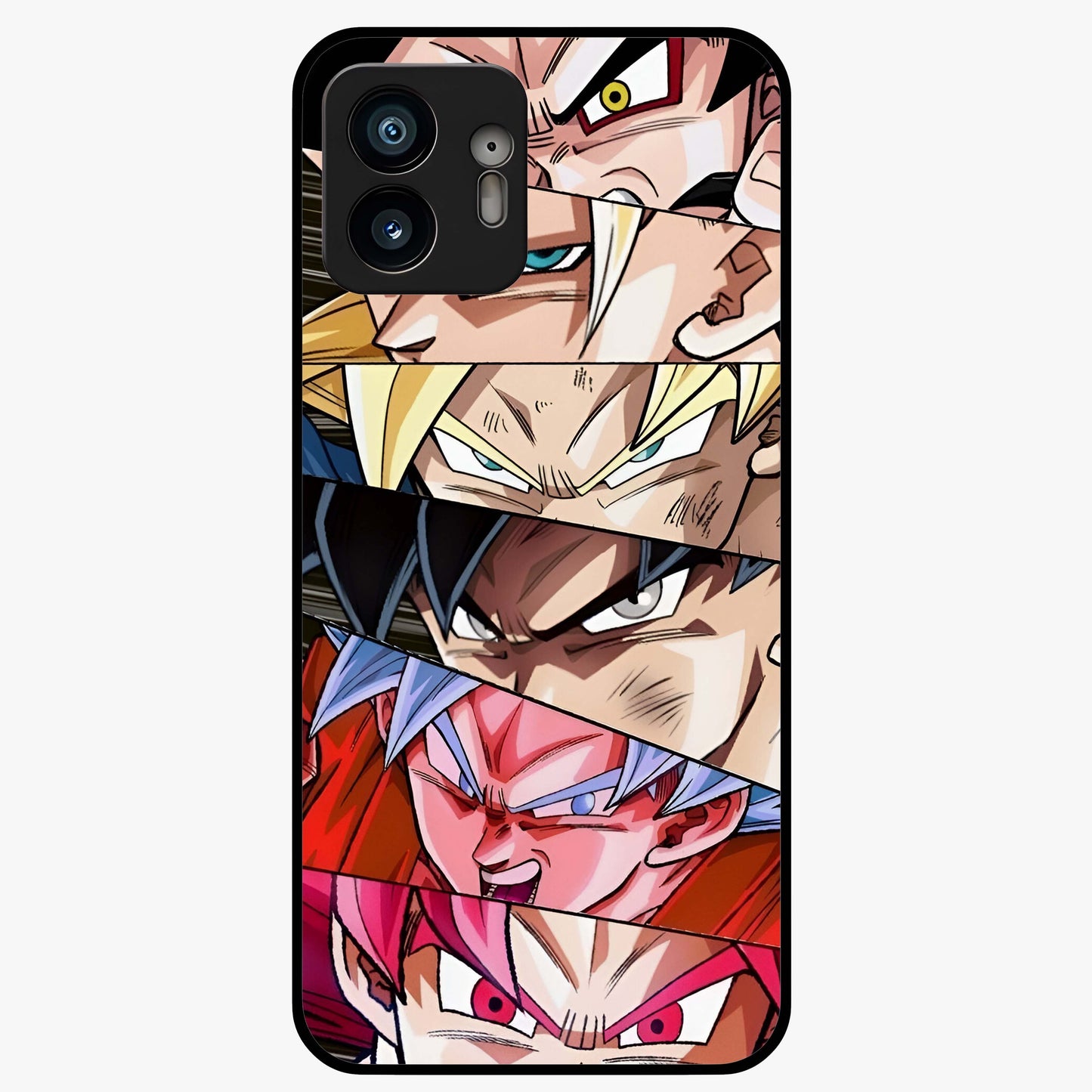 Anime Character Glass Case showing flat back view with vibrant anime artwork and glossy glass finish.