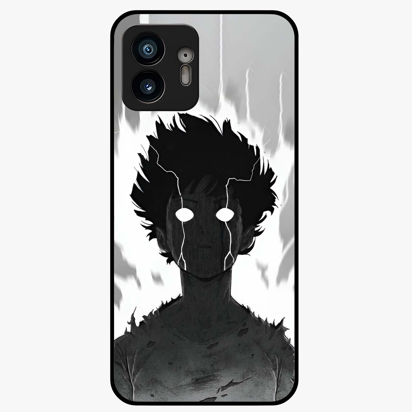 Awakened Inner Rage Glass Case showing flat back view with intense artistic artwork and glossy glass finish.