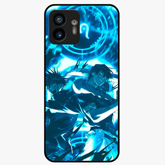 Cursed Energy Clash Glass Case showing flat back view with intense cursed energy artwork and glossy glass finish.