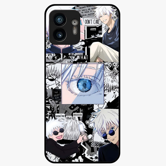Infinity Sorcerer Chaos Glass Case showing flat back view with mystical sorcerer themed artwork and glossy glass finish.
