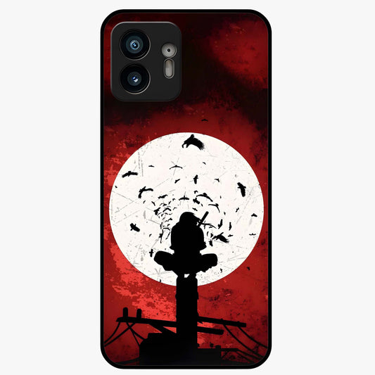 Itachi Limited Edition Naruto Anime Glass Case showing flat back view with iconic anime character artwork and glossy glass finish.