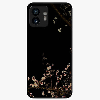 Petal Moon Light With Custom Name Glass Case showing flat back view with floral moonlight artwork and personalized name design.