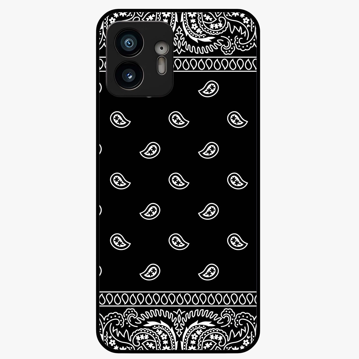 Retro Rebel Threads Glass Case showing flat back view with vintage street style artwork and glossy glass finish.