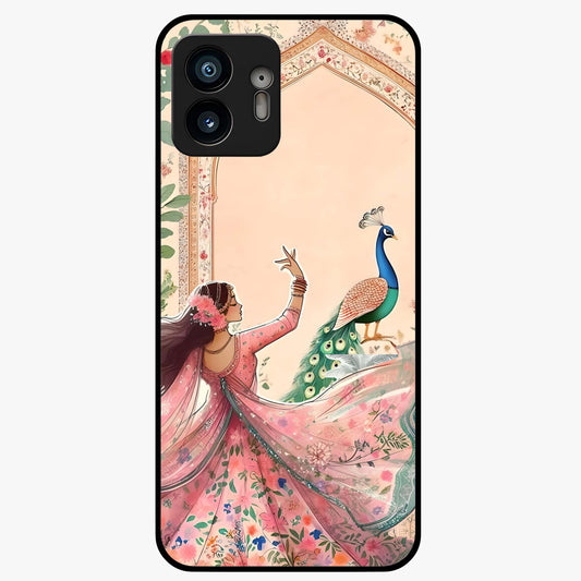 Royal Grace Muse Glass Case showing flat back view with elegant artistic artwork and glossy glass finish.