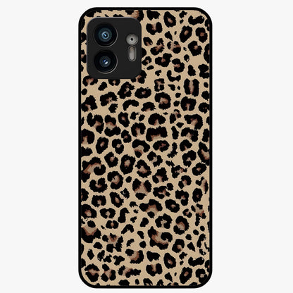Savage Chic Pattern Glass Case showing flat back view with stylish patterned artwork and glossy glass finish.