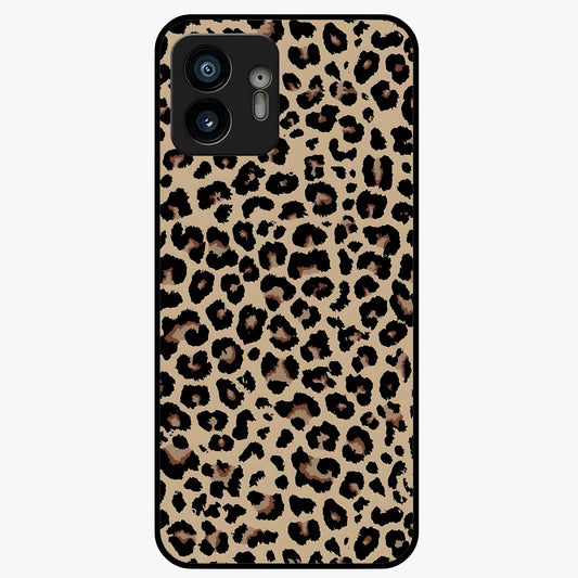 Savage Chic Pattern Glass Case showing flat back view with stylish patterned artwork and glossy glass finish.
