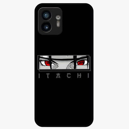 Scarlet Gaze Dominance Glass Case showing flat back view with striking red themed artwork and glossy glass finish.