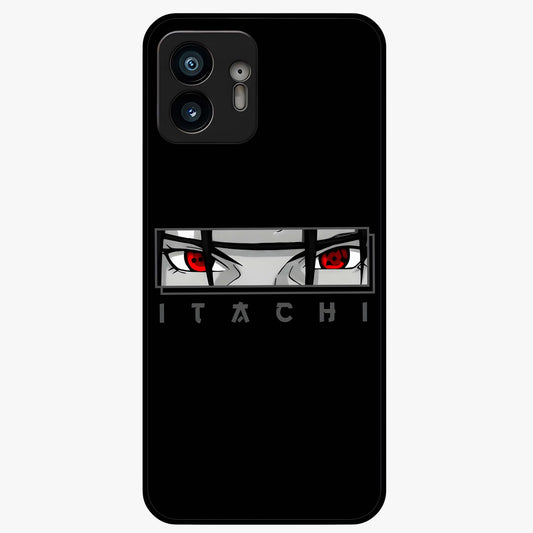 Scarlet Gaze Dominance Glass Case showing flat back view with striking red themed artwork and glossy glass finish.