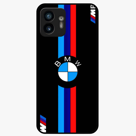 Turbo BMW Beast Glass Case showing flat back view with high performance sports car artwork and glossy glass finish.