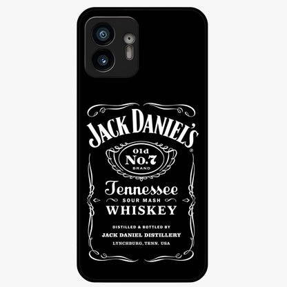 Vintage Whiskey Heritage Glass Case showing flat back view with classic whiskey inspired artwork and glossy glass finish.