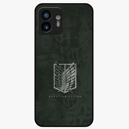 Wings Of Freedom Glass Case showing flat back view with symbolic wings artwork and glossy glass finish.