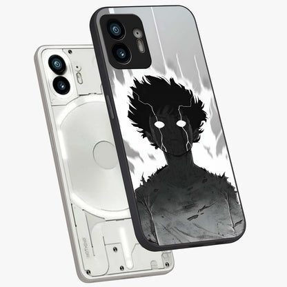Awakened Inner Rage Glass Case displayed in angled mockup highlighting powerful graphic design and bold artistic theme.