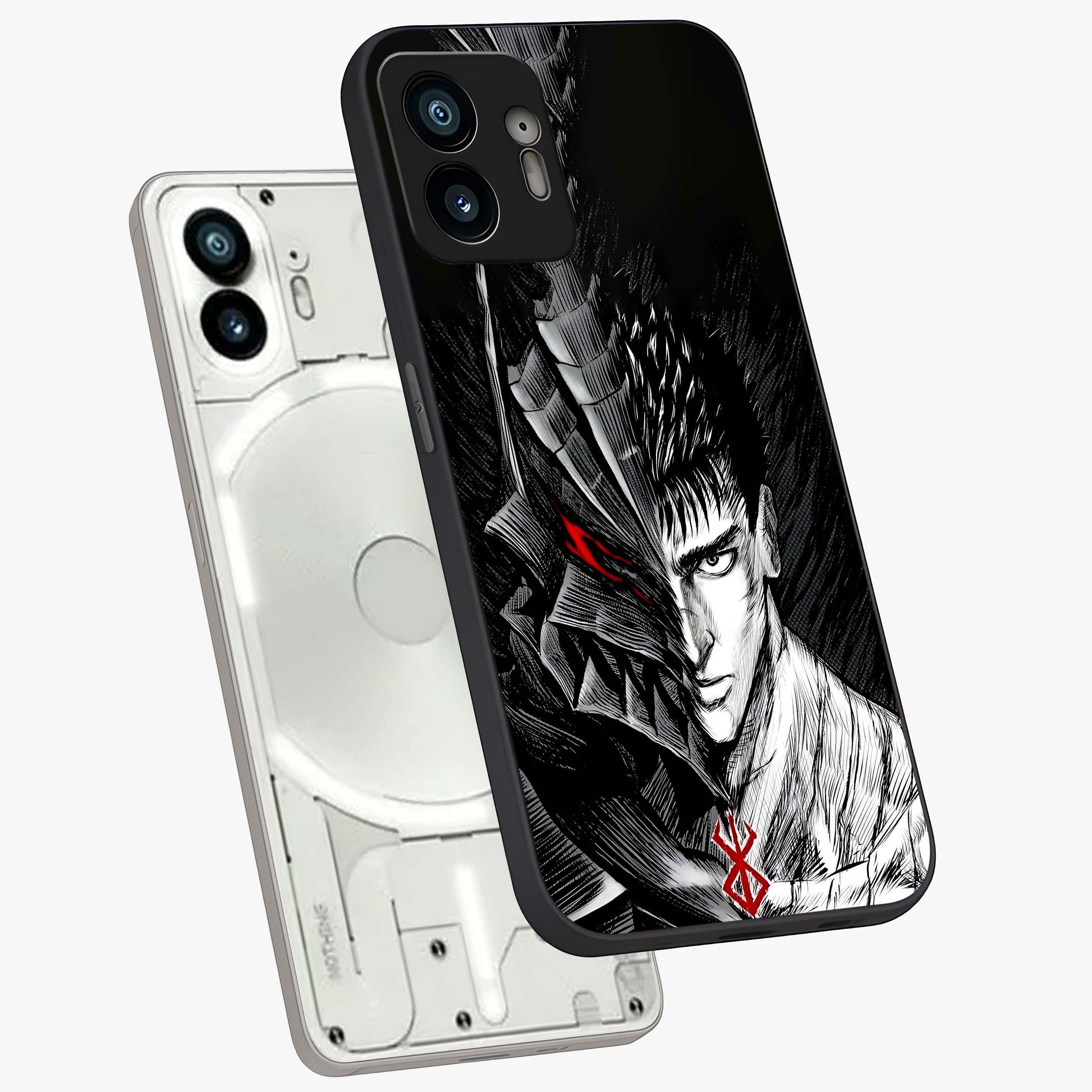 Berserker Blood Oath Glass Case displayed in angled mockup highlighting dark fantasy graphic design and powerful theme.