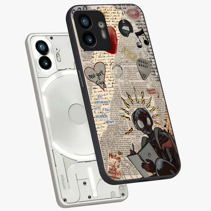 City Dream Sketch Glass Case displayed in angled mockup highlighting minimal city illustration with aesthetic sketch style.