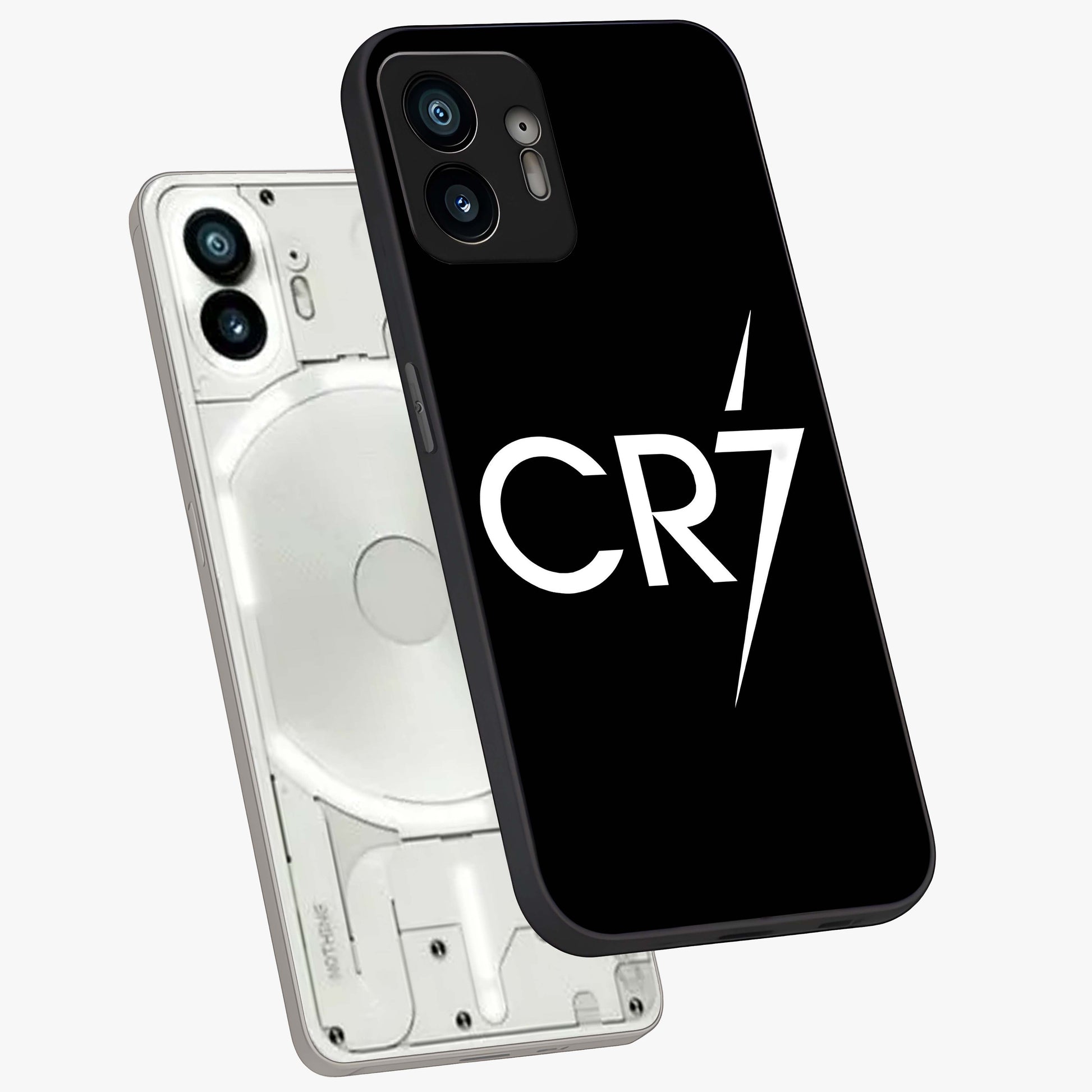 Cr7 Elite Strike Glass Case displayed in angled mockup highlighting powerful sports graphic with bold athletic theme.