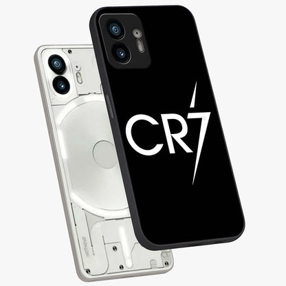 Cr7 Elite Strike Glass Case displayed in angled mockup highlighting powerful sports graphic with bold athletic theme.