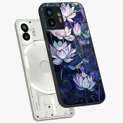 Gloss Petal Rush Glass Case displayed in angled mockup highlighting vibrant petal design with elegant floral aesthetic.
