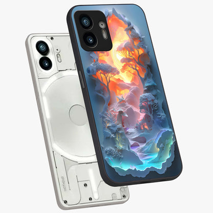 Glow Forest Portal Glass Case displayed in angled mockup highlighting mystical forest design with magical glowing aesthetic.