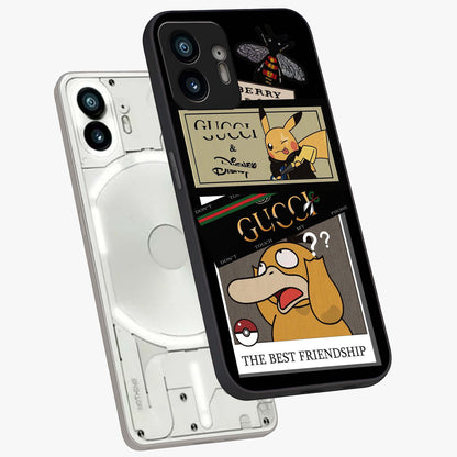 Gucci Play Mashup Glass Case displayed in angled mockup highlighting stylish fashion mashup design with bold aesthetic.
