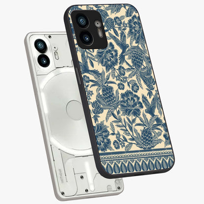 Heirloom Wild Bloom Glass Case displayed in angled mockup highlighting botanical bloom design with classic aesthetic style.