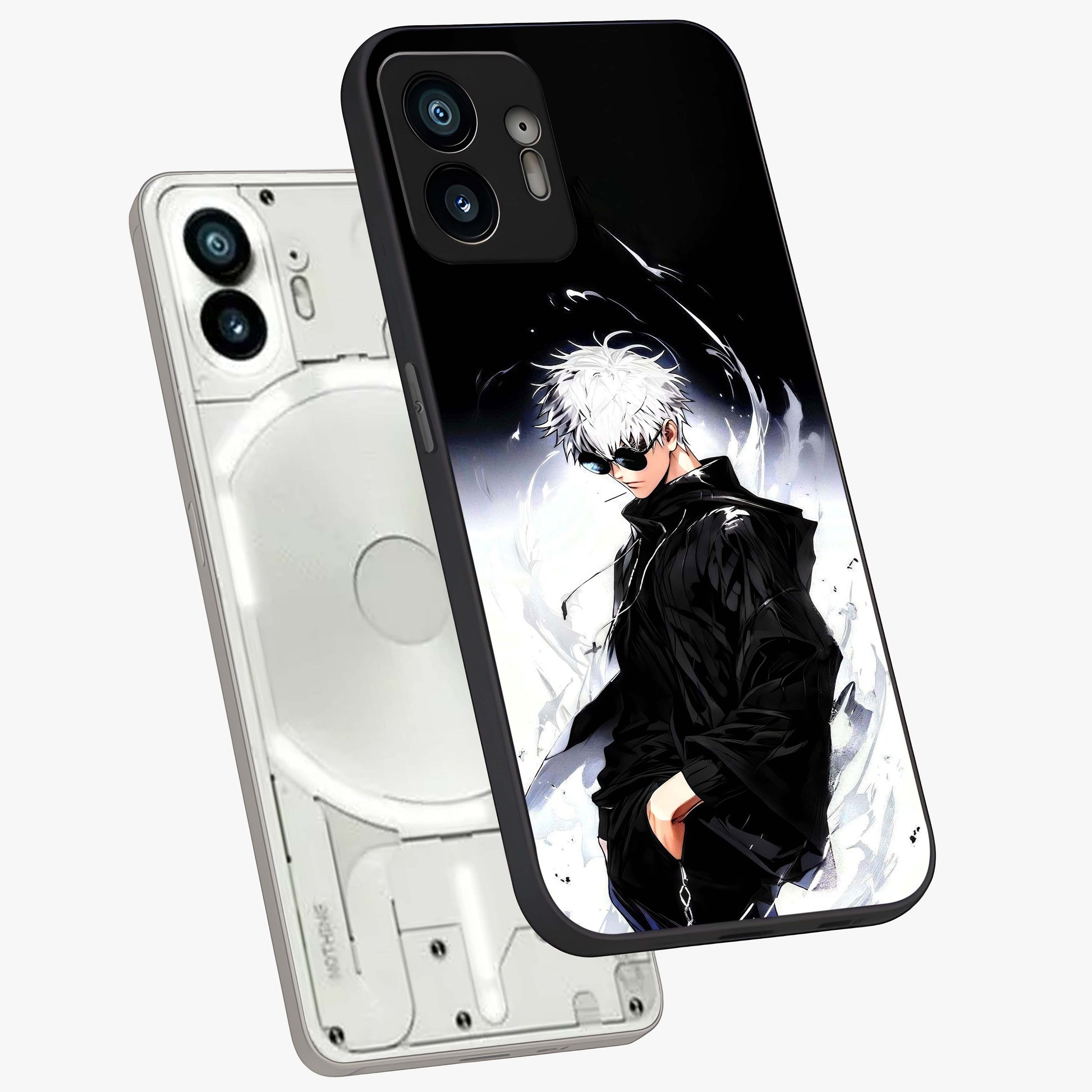 Limitless Shadow King Glass Case displayed in angled mockup highlighting dramatic dark hero design with intense aesthetic.