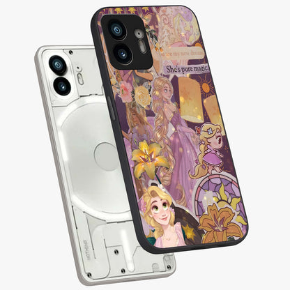 Magical Tangled Dream Glass Case displayed in angled mockup highlighting whimsical fantasy design with magical aesthetic.