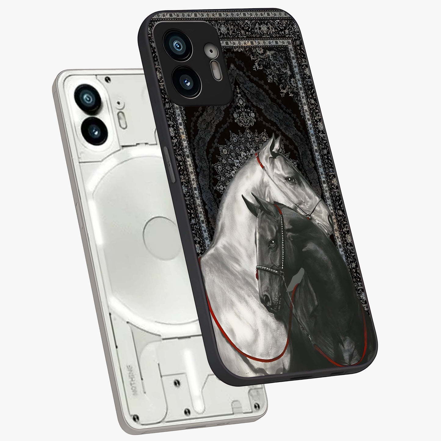 Majestic Ride Legacy Glass Case displayed in angled mockup highlighting sleek vehicle design with bold racing aesthetic.